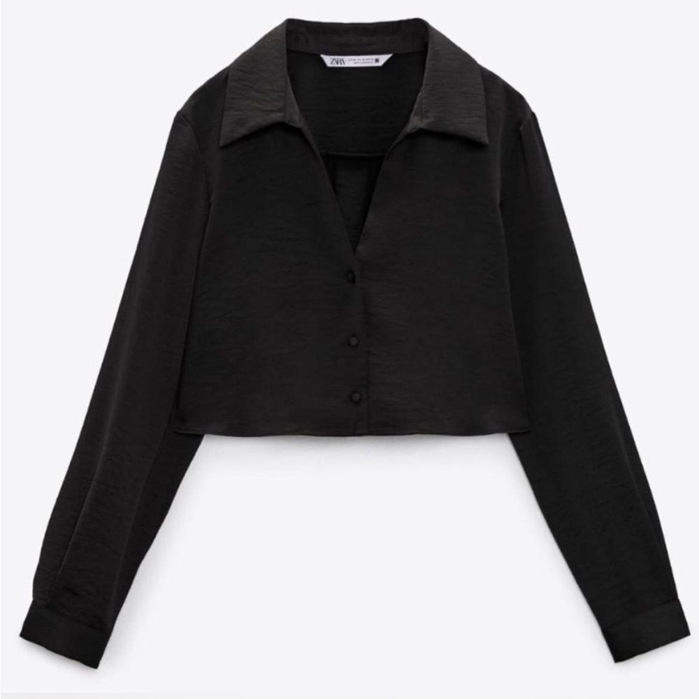 Zara Black Women's Cropped Top